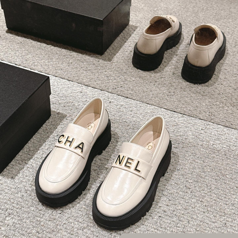 Ch*el leather shoes